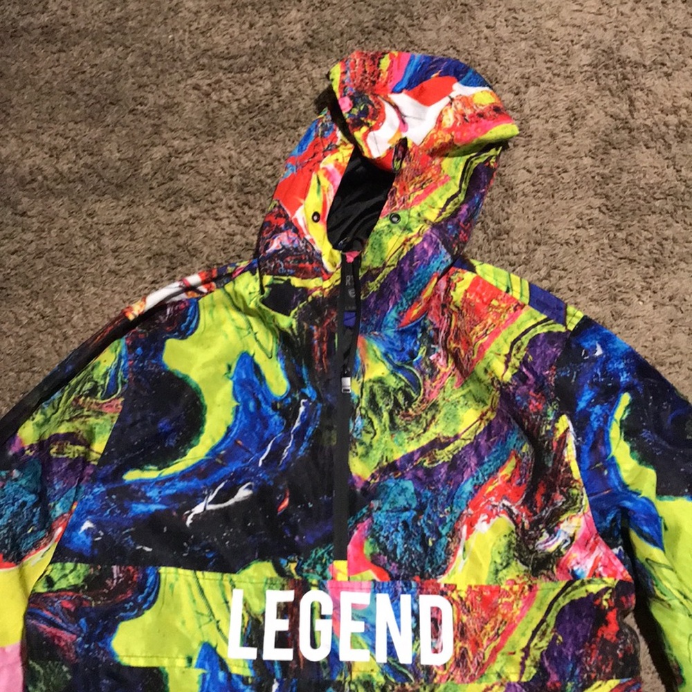 Encrypted half zip pullover hoodie Sz.L - Picture 2 of 4
